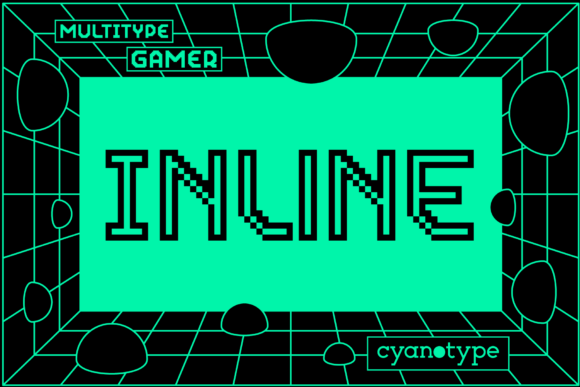 Gamer Inline: A Bold Pixel Display Font for Distorted Edge